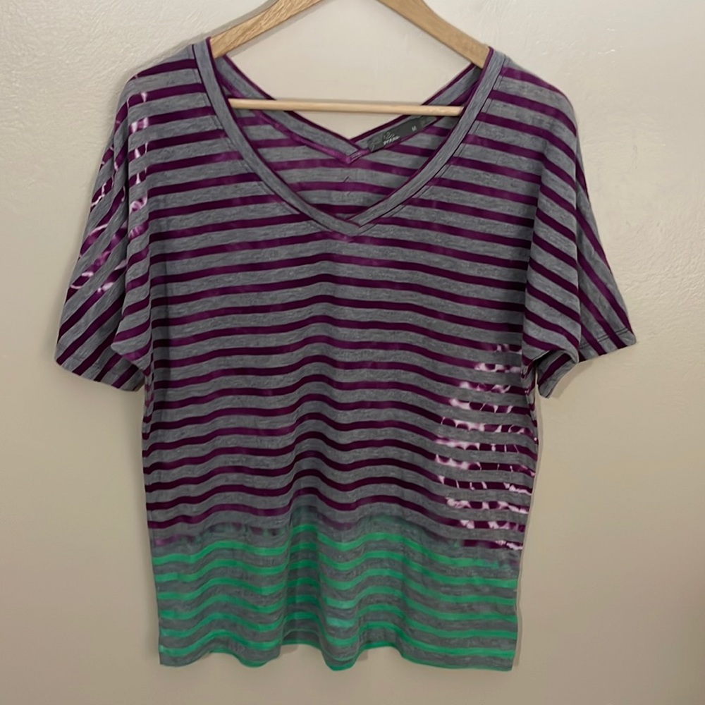 NWOT Prana Tie Dye Stripe Top. Medium